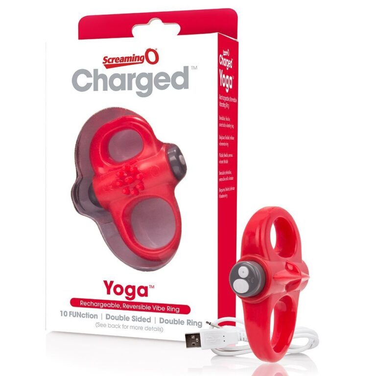 Screaming O Yoga Rechargeable Reversible Cock Ring Vibrating Rings Red Silicone detail