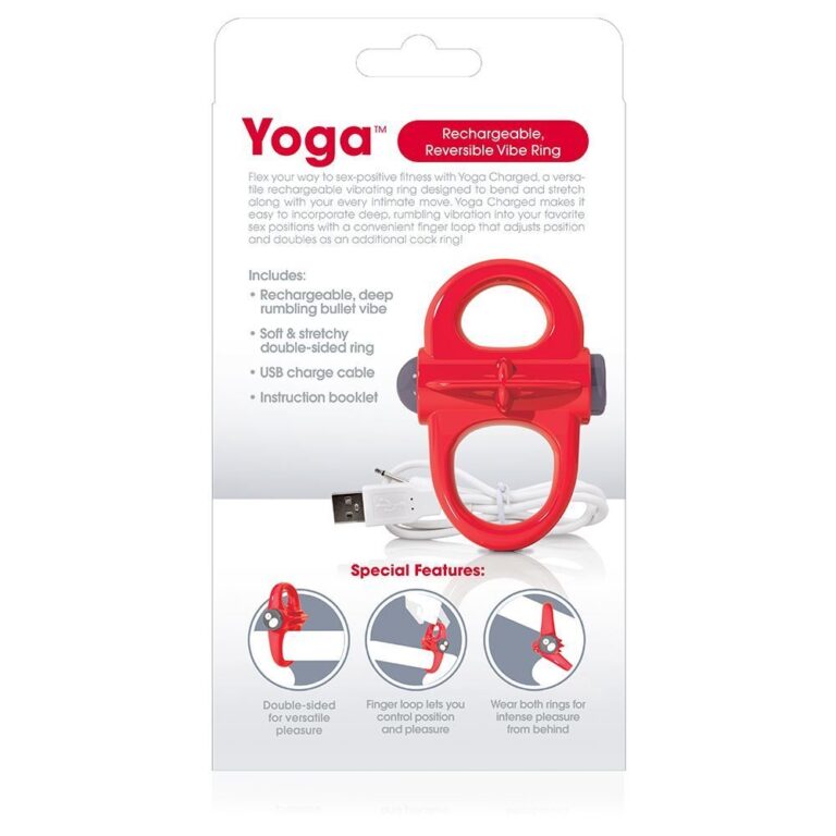 Screaming O Yoga Rechargeable Reversible Cock Ring Vibrating Rings Red Silicone detail