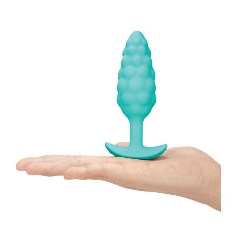 B Vibe Bump Textured Butt Plug Vibrating Buttplug Green Silicone detail