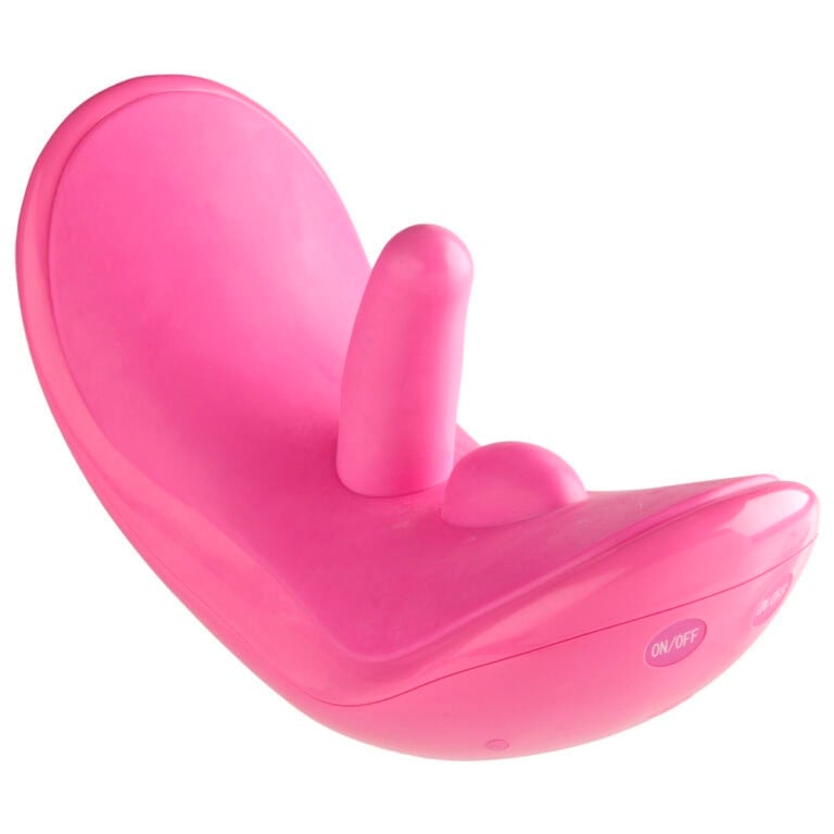 Pink vibrator designed for intimate pleasure, featuring a compact, ergonomic shape with a powerful motor and easy on/off button for customizable sensations.