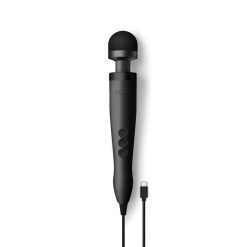 A black microphone on a white background.