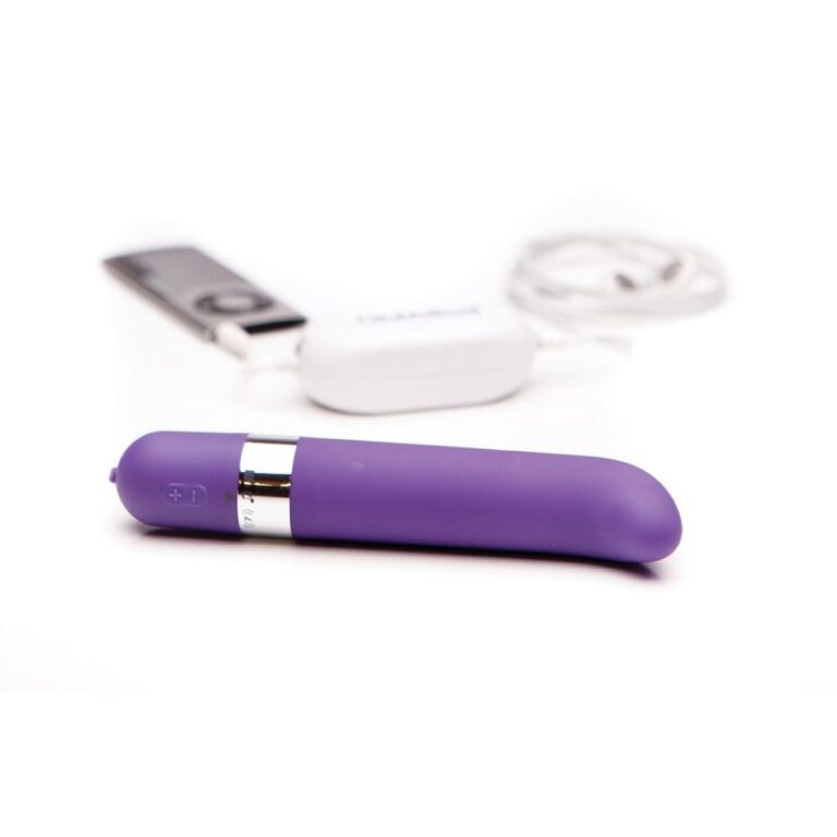 An image of a purple vibrator sex toy with remote control and smartphone app connectivity, designed for enhanced pleasure and remote operation, showcasing modern sextech innovation.