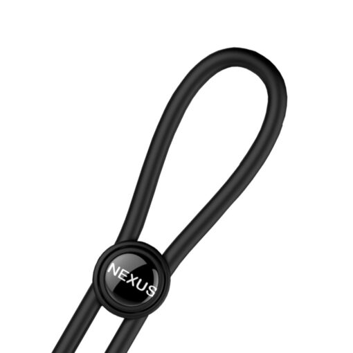 A black lanyard with the word nexus on it.