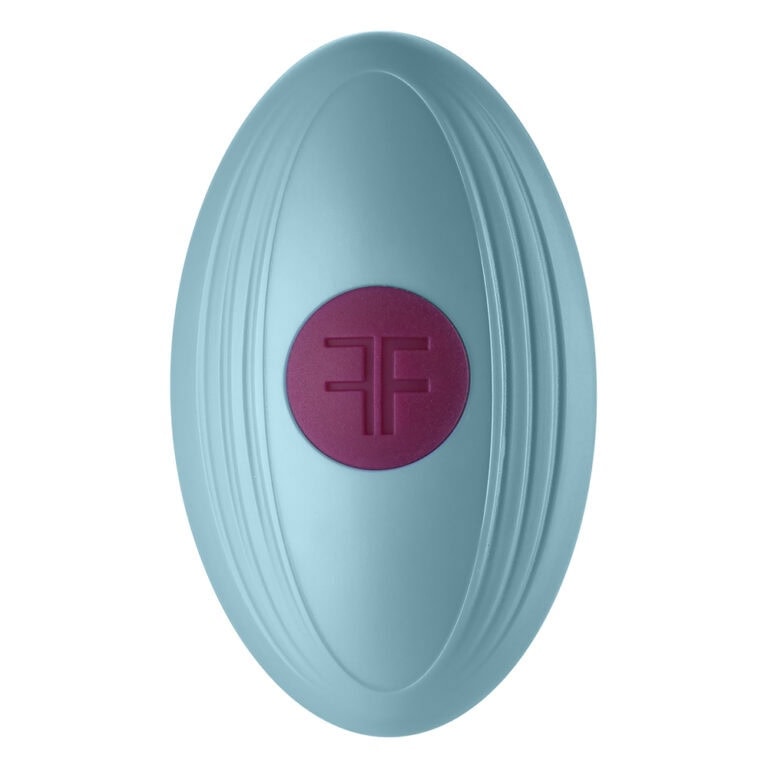 Vibrating sex toy in sleek blue with purple control button, designed for enhanced pleasure and intimacy. Perfect for couples or solo use, featuring innovative technology for a satisfying experience.