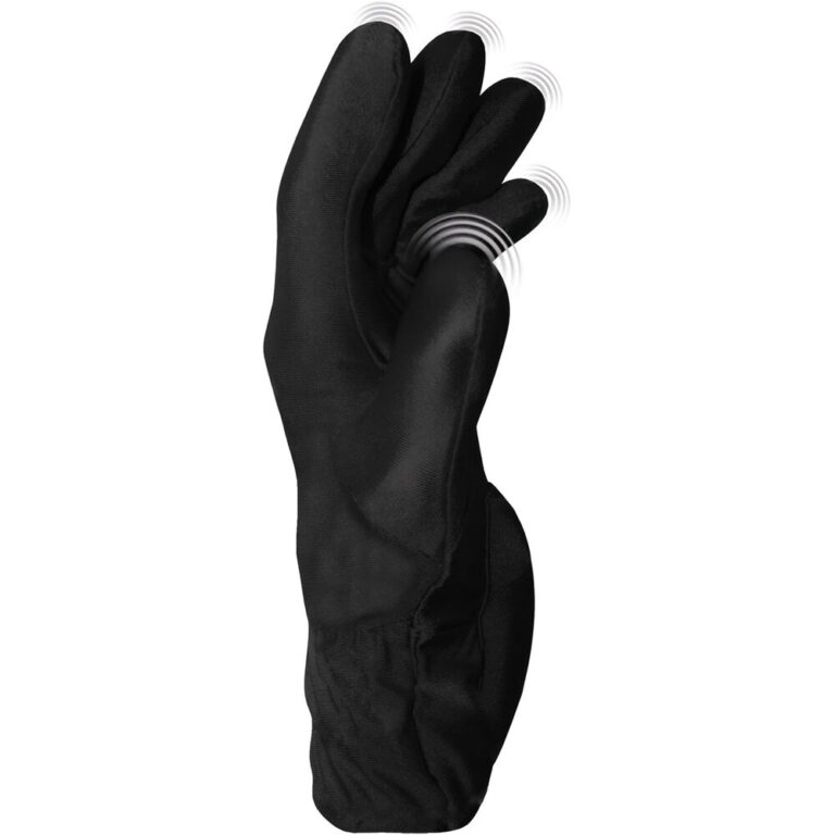 Black touchscreen glove designed for seamless use with smartphones and tablets, combining comfort and technology for enhanced digital interaction.