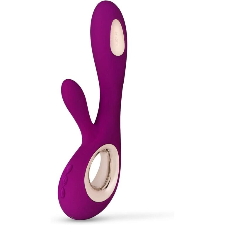 Lelo Soraya Wave Dual Stim Waterproof Rechargeable Vibrator (Rose) Clit Stims & Bunny Style Purple Silicone detail