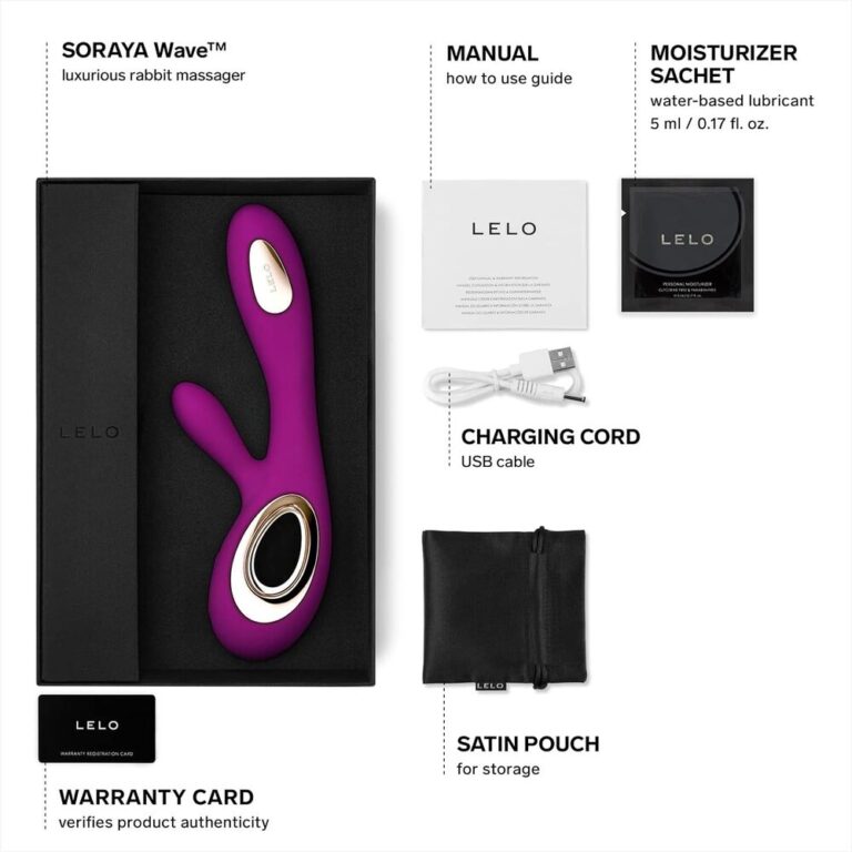 Lelo Soraya Wave Dual Stim Waterproof Rechargeable Vibrator (Rose) Clit Stims & Bunny Style Purple Silicone detail