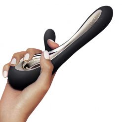 Lelo Soraya 2 Dual Rabbit Vibrator Black - Close-up of controls