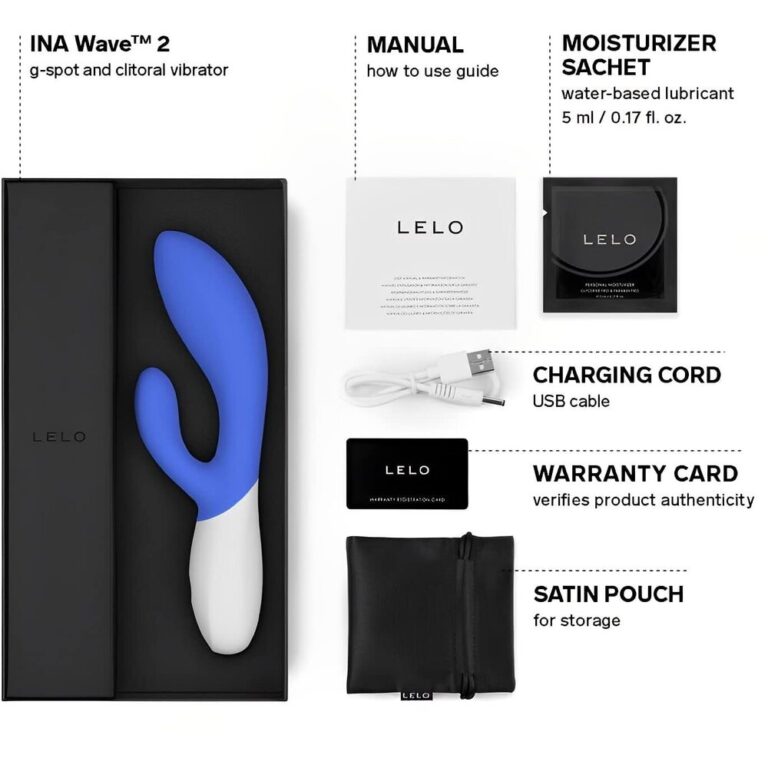 Lelo Ina Wave 2 Luxury Rechargeable Vibe Blue G-Spot Vibrators Silicone detail