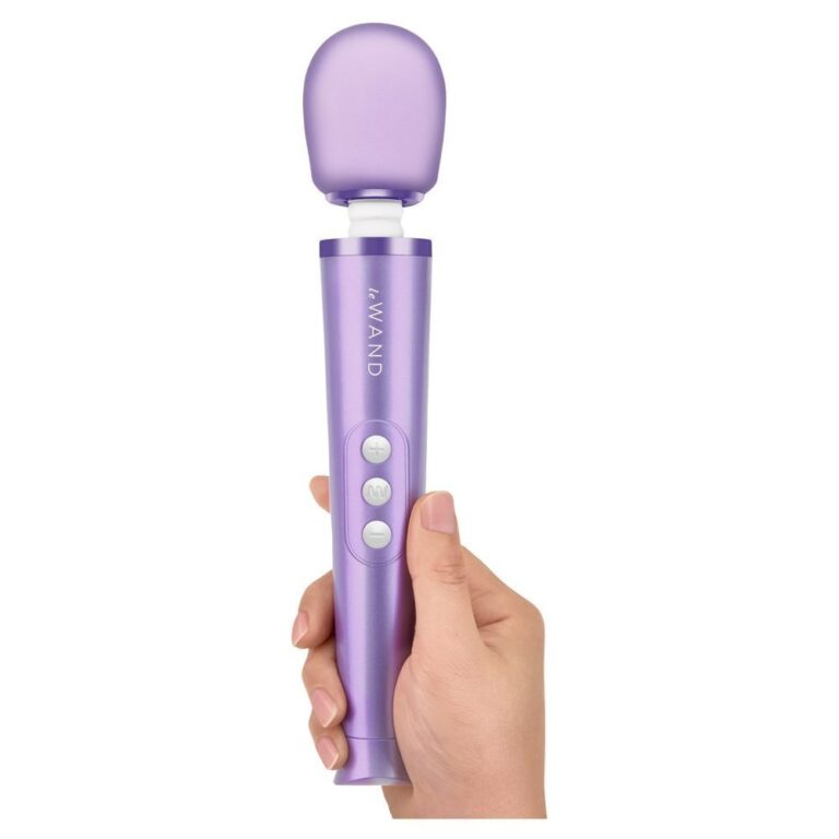 Le Wand Petite Rechargeable Vibrating Massager Violet Magic Wands Purple Silicone detail