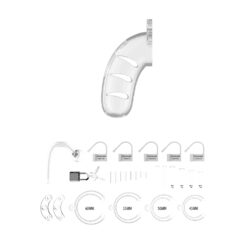 Man Cage 11 Male 4.5 Inch Clear Chastity Cage With Anal Plug MCG011TRAx3