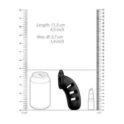 Man Cage 21 Male 4.5 Inch Black Silicone Chastity Cage - Image 3