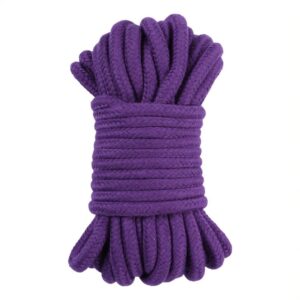 A purple rope on a white background.