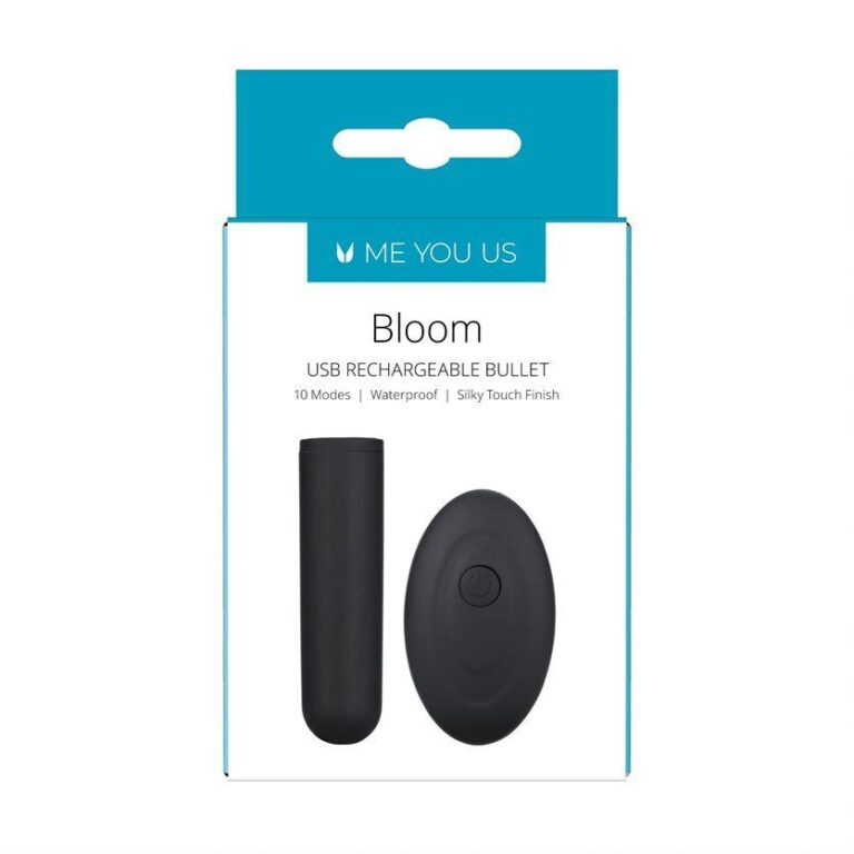 Me You Us Bloom USB Rechargeable Bullet Mini Vibrators Black Smooth Coated Plastic detail