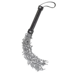A metal brush with a chain attached to it.