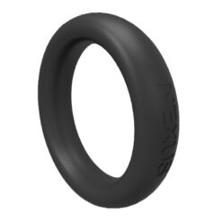 A black silicone ring on a white background.