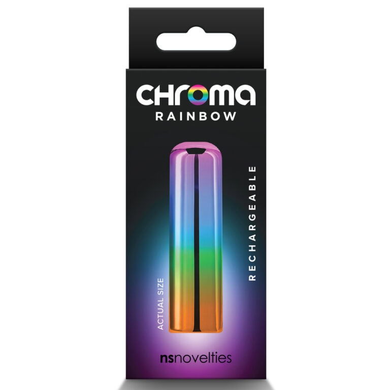 An innovative, colourful Chroma Rainbow rechargeable vibrator designed for enhanced pleasure and intimacy. Perfect for exploring personal sensations with vibrant, rainbow LED lighting.