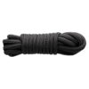 A black rope on a white background.