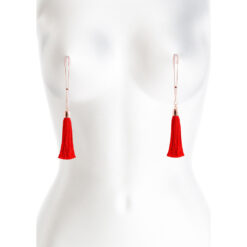 Alternative view of Bound Nipple Clamps Red Tassel