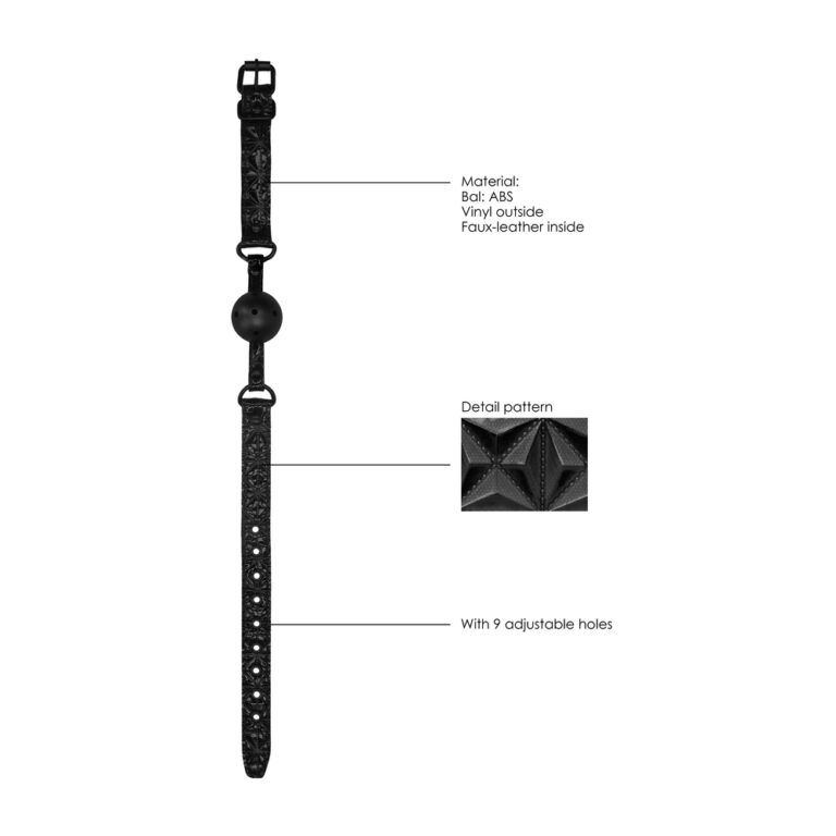 High-quality leather adjustable collar with detailed pattern, perfect for BDSM, fetish, and adult role-play, featuring 9 adjustable holes for a secure fit.