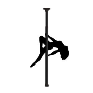 A silhouette of a pole dancer on a pole.