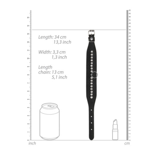 A diagram showing the measurements of a watch strap.