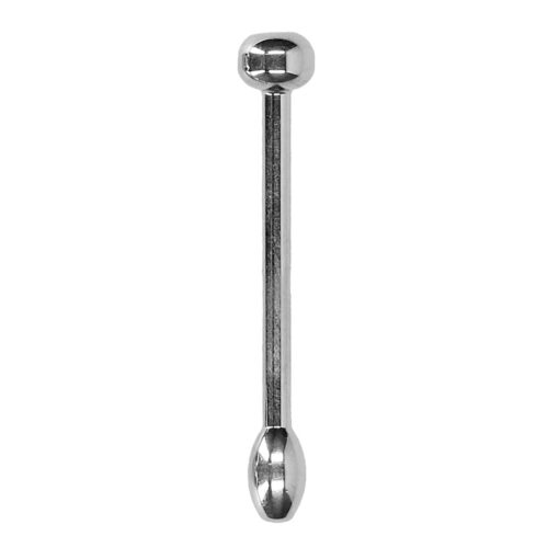 A stainless steel spoon on a white background.