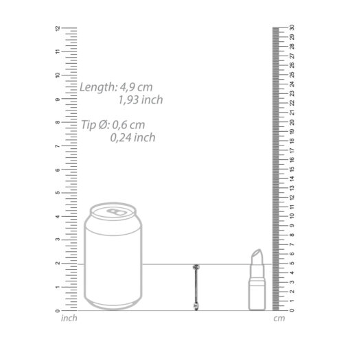 A drawing of a can and a ruler.