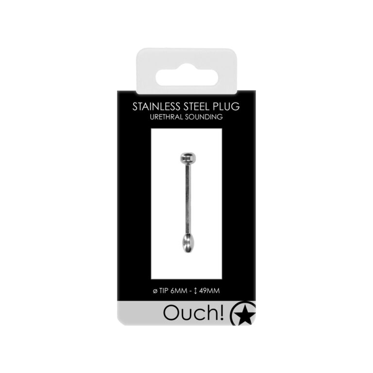 Stainless steel urethral sound with a 6mm tip, designed for safe and pleasurable urethral stimulation, ideal for exploring adult intimacy and enhancing sexual experiences.
