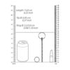 A diagram showing the measurements of a can and a bottle.