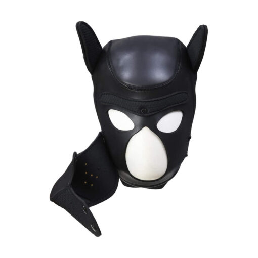 A black cat mask on a white background.