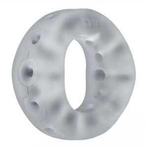 A plastic ring with holes on it.
