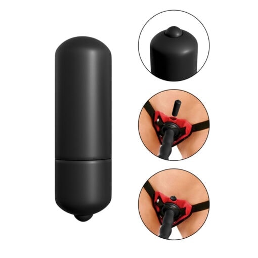 A black sex toy with a red and black sex toy.