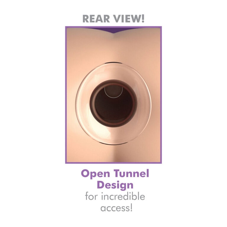 An overhead view of an open tunnel design in a sextech product, showcasing easy access and innovative features for improved user experience and pleasure.