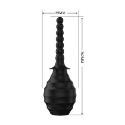 Black silicone anal bead vibrator with textured design, 262mm long, ideal for adult pleasure and intimate stimulation, perfect for exploring anal play.