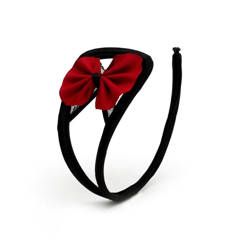 Stylish red bow headband with black elastic band, perfect for adding a charming touch to any outfit, suitable for women and girls, ideal for parties, casual wear, or special occasions.