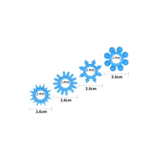 A diagram showing the different sizes of a flower.