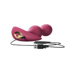 Rechargeable pink vibrator with USB charging, designed for intimate pleasure and discreet use. Made from body-safe silicone, featuring adjustable settings for personalized stimulation.