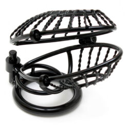 Alternative view of Opening Metal Male Chastity Device With 2 Padlocks