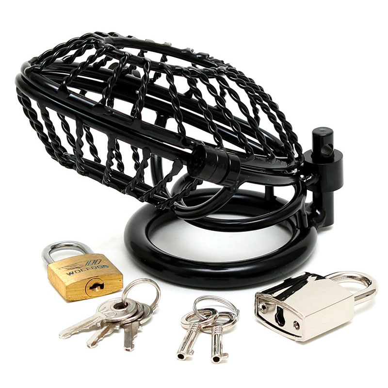 Opening Metal Male Chastity Device With 2 Padlocks Opening Metal Male Chastity Device With 2 Padlocks - Image 3