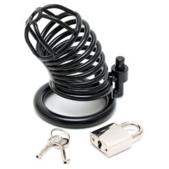 Alternative view of Metal Male Chastity Device With Padlock