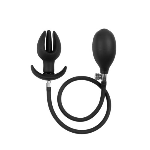 A black sex toy with a hose attached to it.
