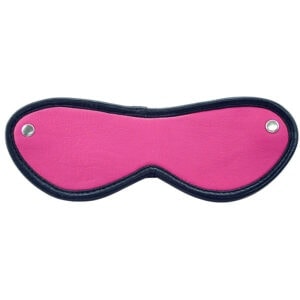A pink eye mask on a white background.