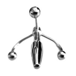 An SEO-friendly ALT tag for a modern, stylish body piercing jewelry piece made of polished metal, ideal for enhancing body aesthetics and personal expression.