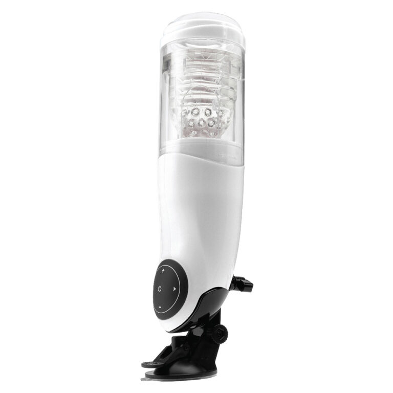 Pipedream Extreme Mega Bator Pussy Vibrating Masturbator Vibrating and Stroking White Skin Safe Rubber