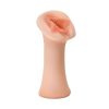 A pink sex toy on a white background.