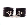 Rouge Garments Black Leather Ankle Cuffs With Piping RLPA1093BKx1
