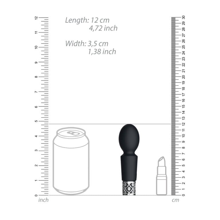 Royal Gems Brilliant Rechargeable Bullet Black Mini Vibrators Silicone detail