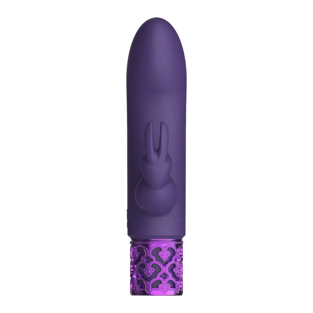 Royal Gems Dazzling Rechargeable Rabbit Bullet Purple - side view