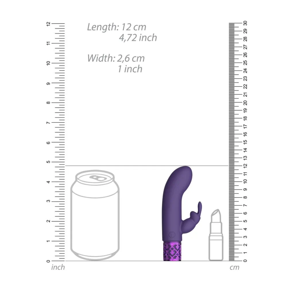 Royal Gems Dazzling Rechargeable Rabbit Bullet Purple - in use